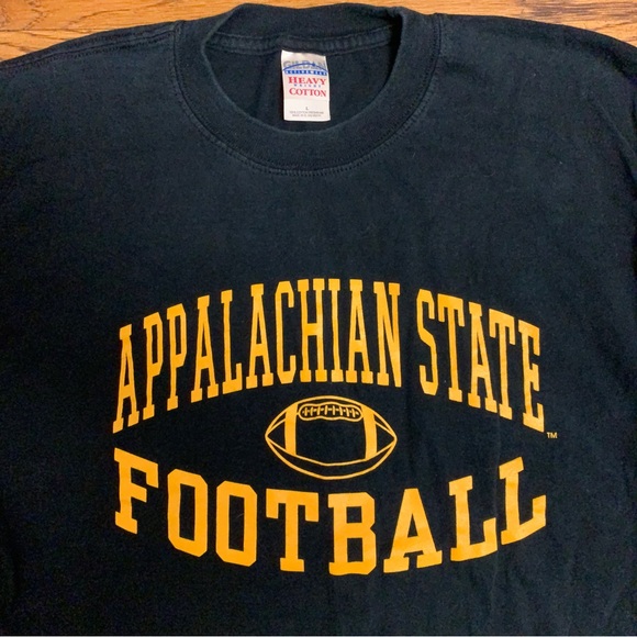 Vtg Appalachian App State Football T-Shirt Spell Out Script Long Sleeve Tee Sz L - Picture 3 of 11